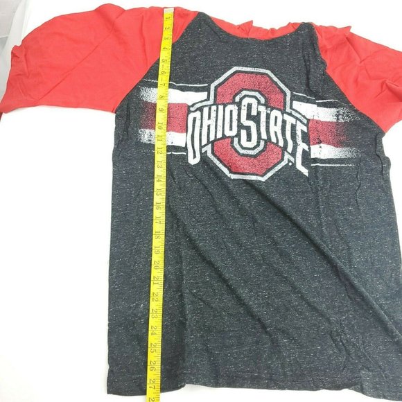 Varsity Mens Black Red Ohio State Authentic Apparel Hooded Pullover T Shirt Sz L - Picture 11 of 14